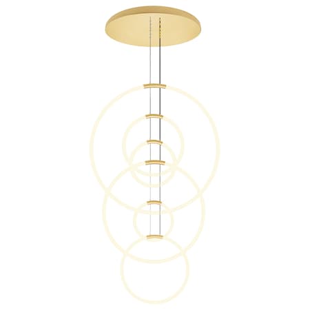 Cwi Lighting Hoops 6 Light LED Chandelier With Satin Gold Finish 1273P35-6-602-R
